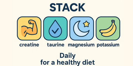 De ultieme herstel-stack in 1 supplement: creatine 5 g + taurine 833 mg + magnesium 100 mg + kalium 250 mg (2025)