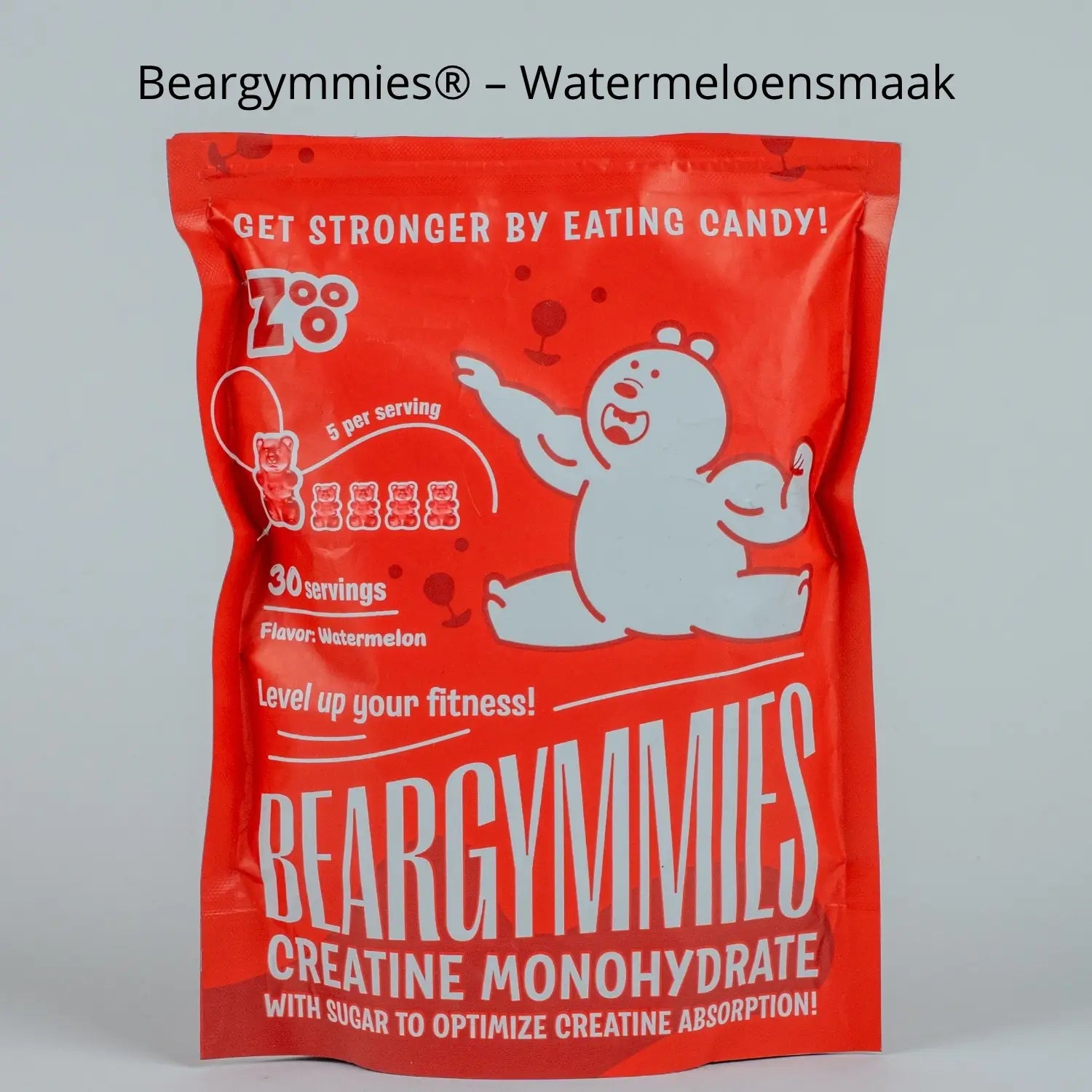 Beargymmies creatine gummies met watermeloensmaak – verfrissende en effectieve gummies om je training te boosten.