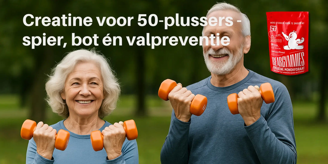 Actieve 50-plusser doet krachttraining met uitleg over creatine