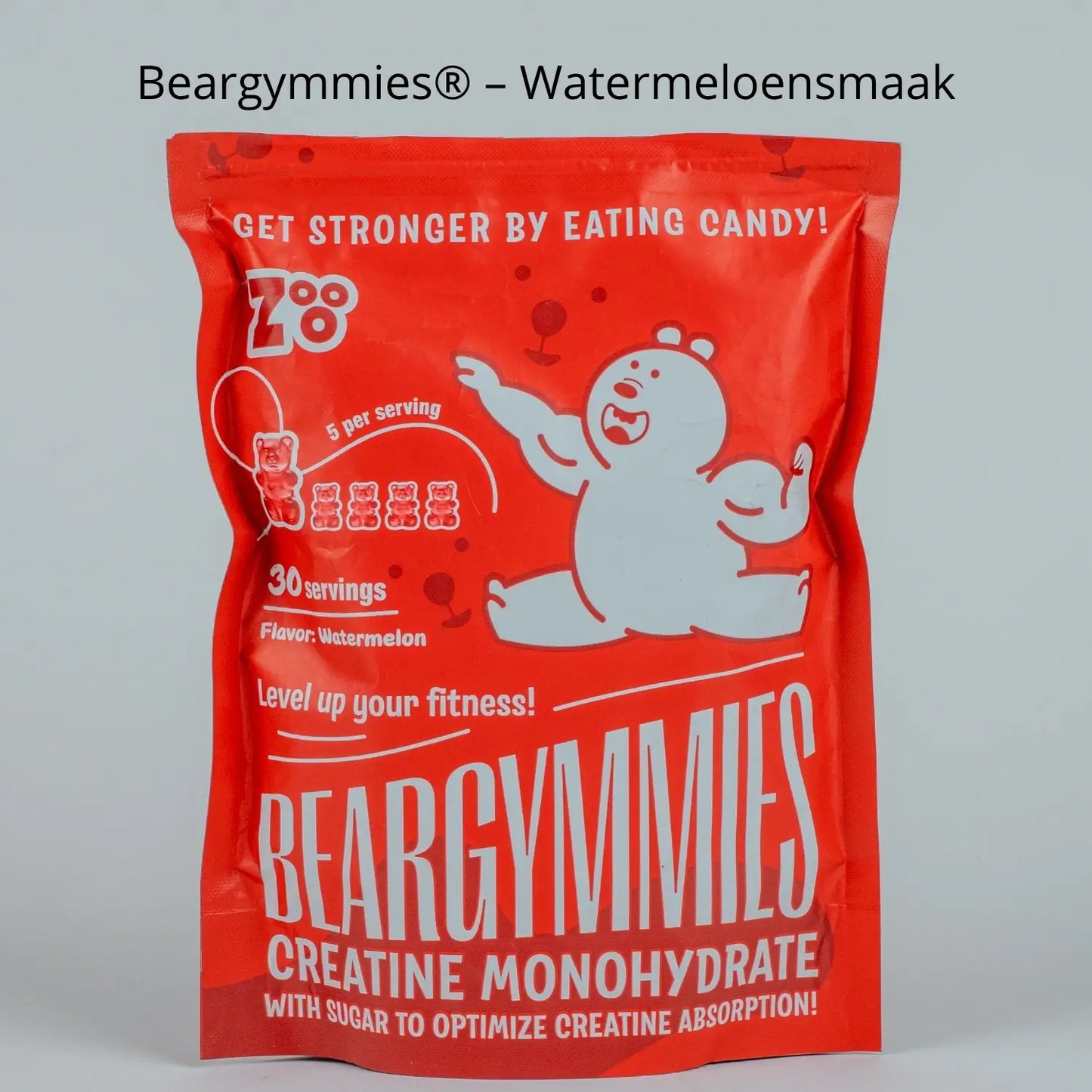 Beargymmies creatine gummies met watermeloensmaak – verfrissende en effectieve gummies om je training te boosten.